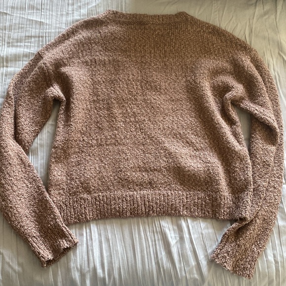 Brown mauve chunky pullover sweater - Picture 4 of 6